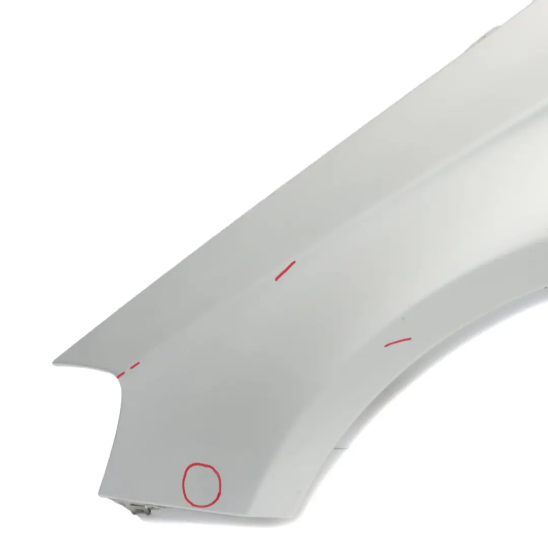 Wing Fender Panel Front Left N/S Side Trim Cover Polar Silver 761 to Mercedes W176 with Part number A1768810101 Mercedes W176 Wing Fender Panel Front Left N/S Side Trim Cover Polar Silver 761 - SKU A1768810101-PLS - Part number A1768810101