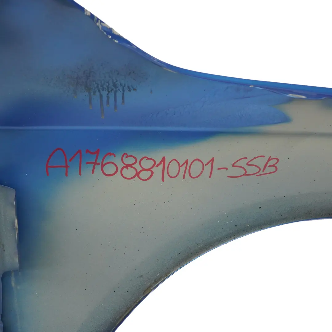 Wing Fender Panel Front Left N/S Side Cover South Seas Blue 162 to Mercedes W176 with Part number A1768810101 Mercedes W176 Wing Fender Panel Front Left N/S Side Cover South Seas Blue 162 - SKU A1768810101-SSB - Part number A1768810101