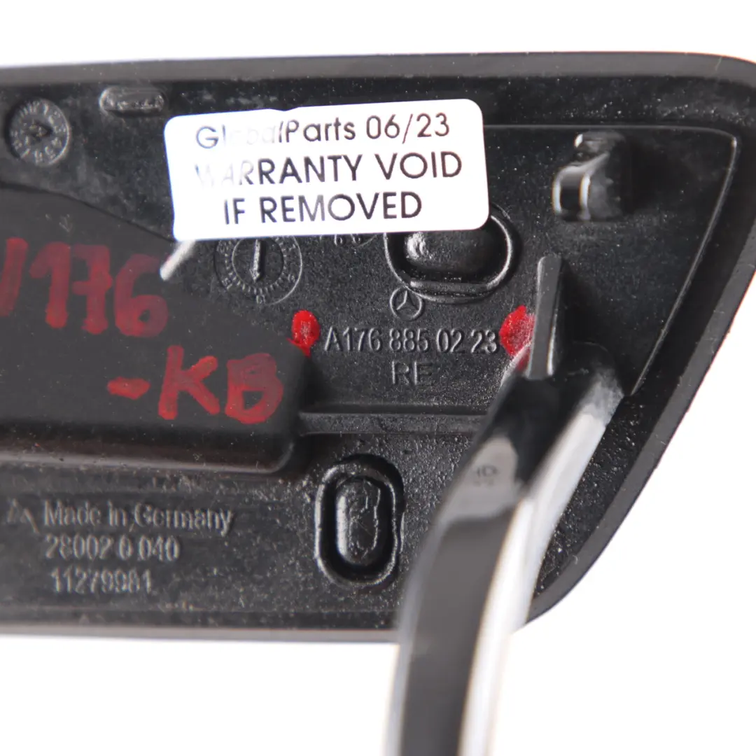 Mercedes W176 Headlight Washer Cover Cap Right O/S Kosmos Black 191 - SKU A1768850223-KB - Part number A1768850223