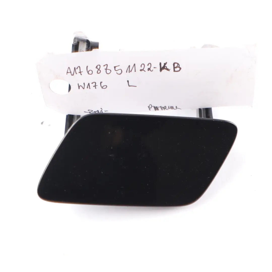 Mercedes W176 Front Bumper Left N/S Headlight Washer Cover Cosmic Black - 191 - SKU A1768851122-KB - Part number A1768851122