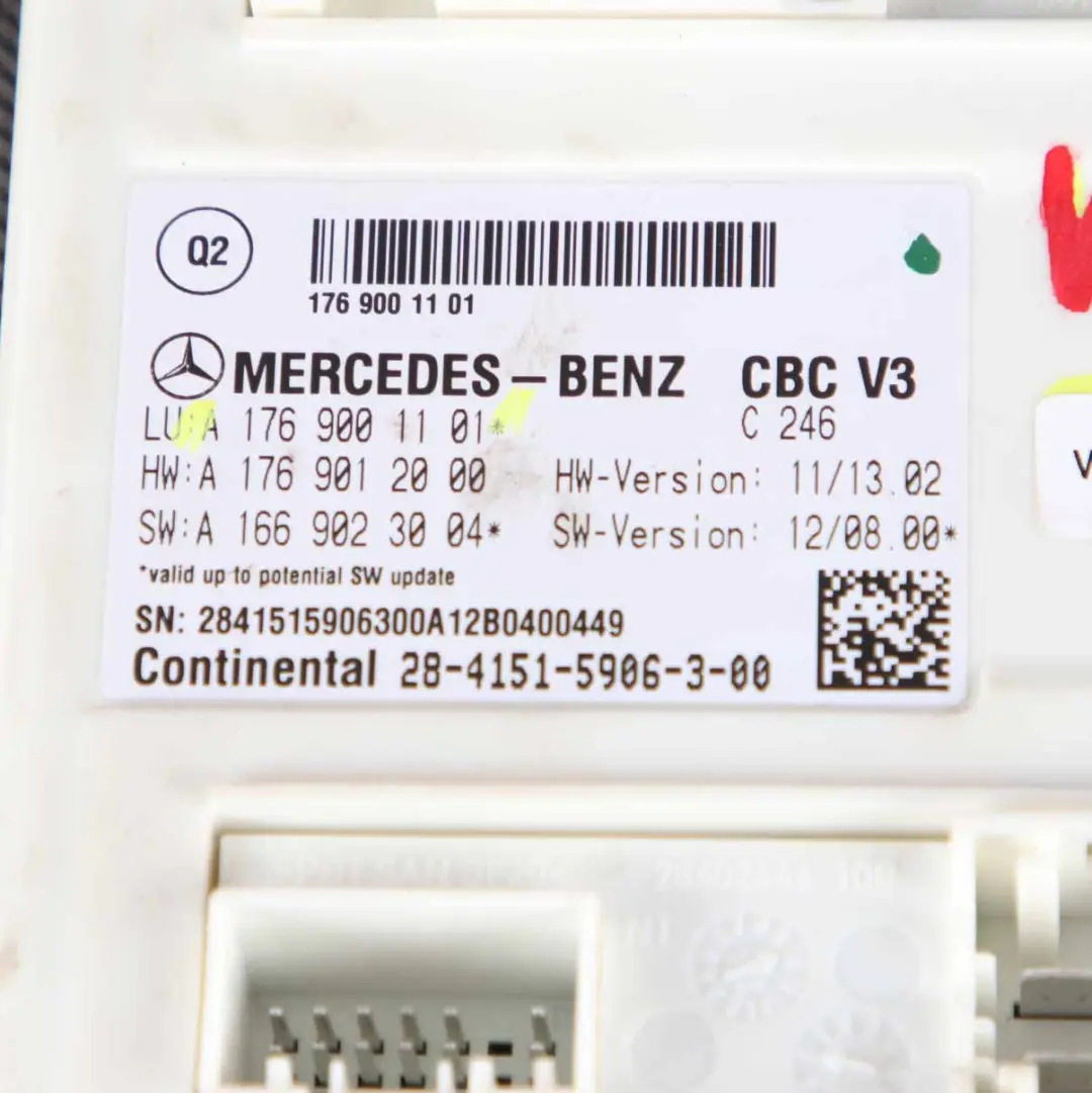 Módulo confort Unidad control puerta central VST para Mercedes W176 W246 con número de pieza A1769001101 Mercedes W176 W246 Módulo confort Unidad control puerta central VST - SKU A1769001101 - Número de pieza A1769001101