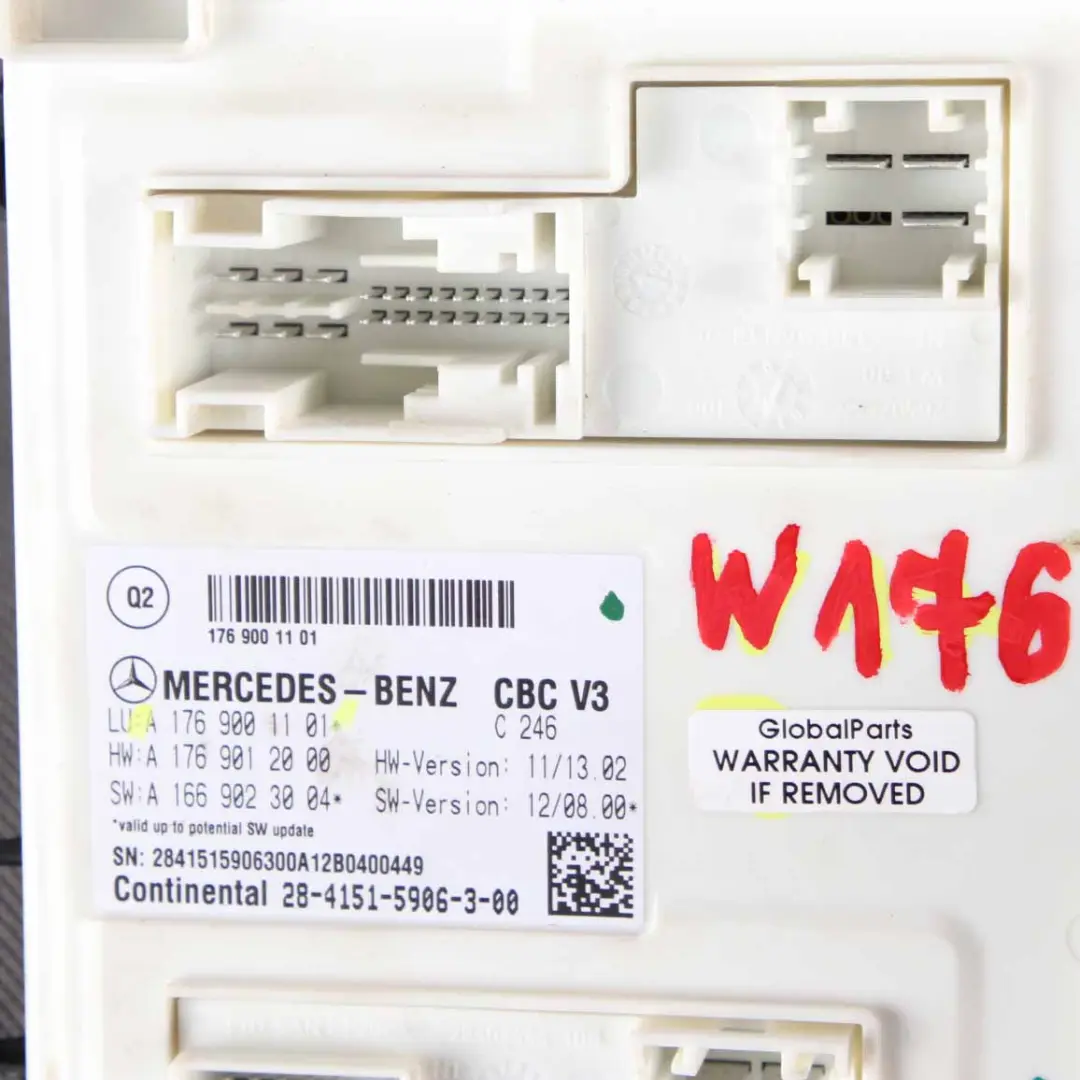 Module Central Gateway Control Unit VST Mercedes W176 W246 Comfort - SKU A1769001101 - Part number A1769001101