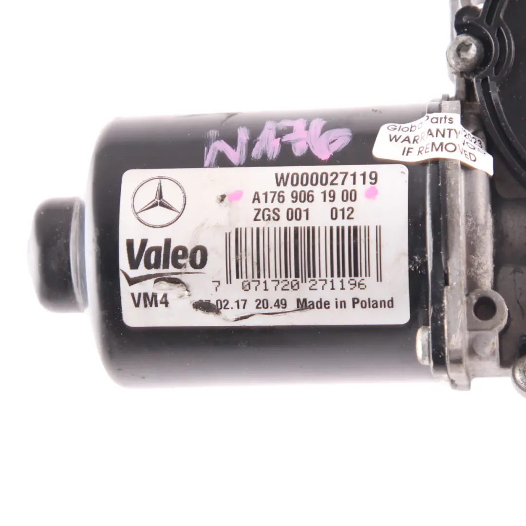 Windscreen Wiper Motor Drive Unit Front to Mercedes W176 with Part number A1769061900 Mercedes W176 Windscreen Wiper Motor Drive Unit Front - SKU A1769061900 - Part number A1769061900