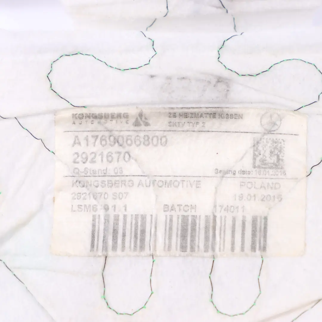 Front Seat Heating Heated Mat Pad to Mercedes C117 W176 W246 with Part number A1769066800 Mercedes C117 W176 W246 Front Seat Heating Heated Mat Pad - SKU A1769066800 - Part number A1769066800