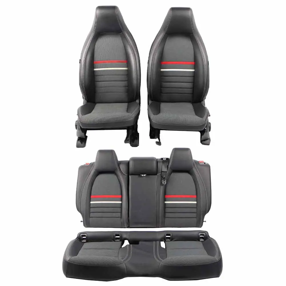 Seats Mercedes W176 Half-Leather Black Front Rear Seat Set to with Part number A1769105600 Seats Mercedes W176 Half-Leather Black Front Rear Seat Set - SKU A1769105600-1 - Part number A1769105600