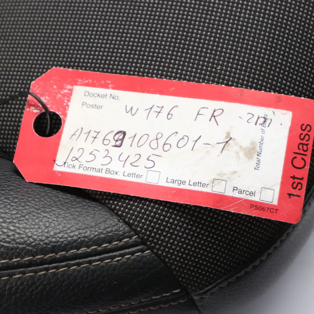 Mercedes W176 Front Seat Right Driver Cloth Leather Black - SKU A1769108601-1 - Part number A1769108601