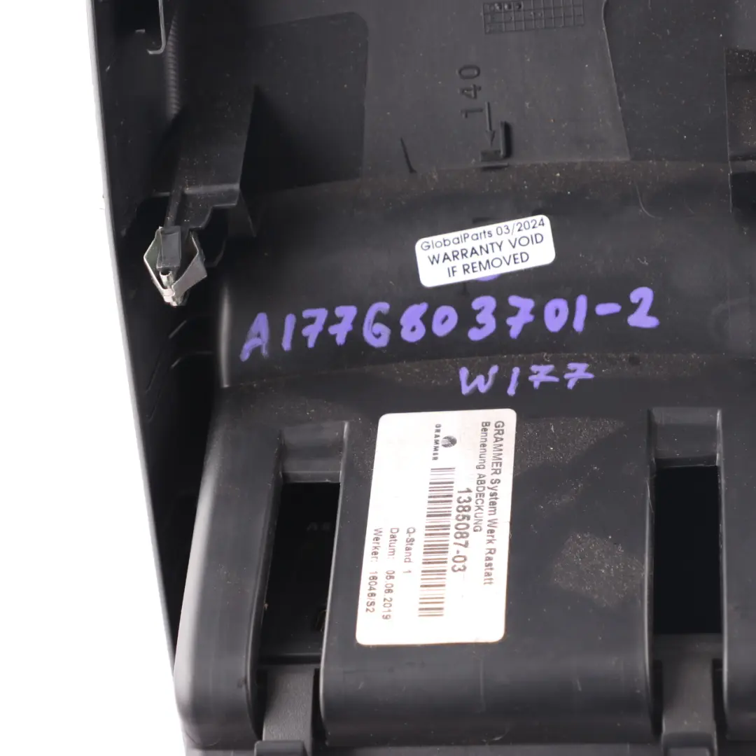 Centre Console Rear Air Vent Nozzle Grill Tray Black to Mercedes W177 with Part number A1776803701 Mercedes W177 Centre Console Rear Air Vent Nozzle Grill Tray Black - SKU A1776803701-2 - Part number A1776803701