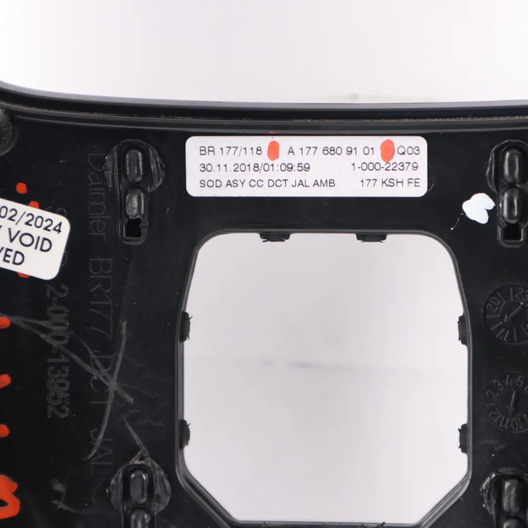 Mercedes W177 Centre Console Cover Trim Gear Lever Surround Frame - SKU A1776809101 - Part number A1776809101