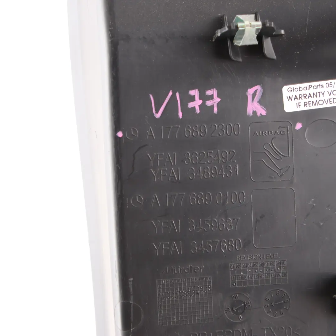 Dashboard Trim Panel Dash Cover Right O/S Black to Mercedes W177 with Part number A1776892300 Mercedes W177 Dashboard Trim Panel Dash Cover Right O/S Black - SKU A1776892300 - Part number A1776892300