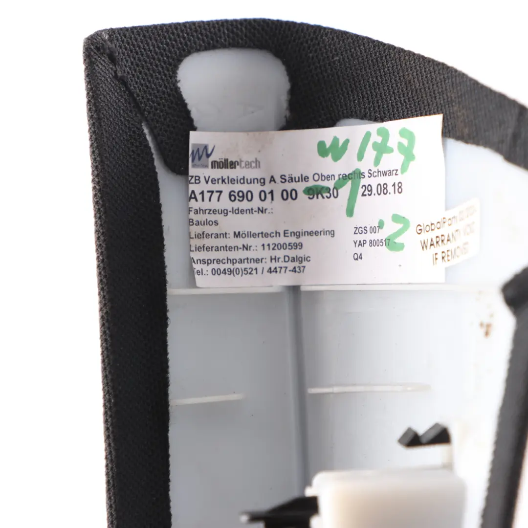 Trim A Pillar Panel Column A Cover Top Right O/S to Mercedes W177 with Part number A1776900100 Mercedes W177 Trim A Pillar Panel Column A Cover Top Right O/S - SKU A1776900100-1 - Part number A1776900100