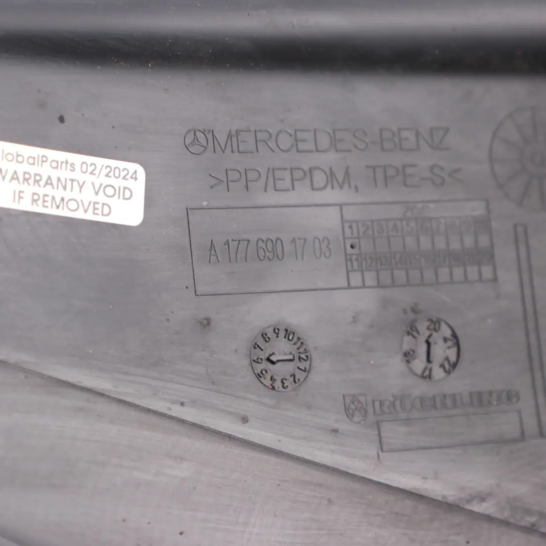 Arch Cover Front Left N/S Lower Extension Liner to Mercedes W177 Wheel with Part number A1776901703 Mercedes W177 Wheel Arch Cover Front Left N/S Lower Extension Liner - SKU A1776901703 - Part number A1776901703