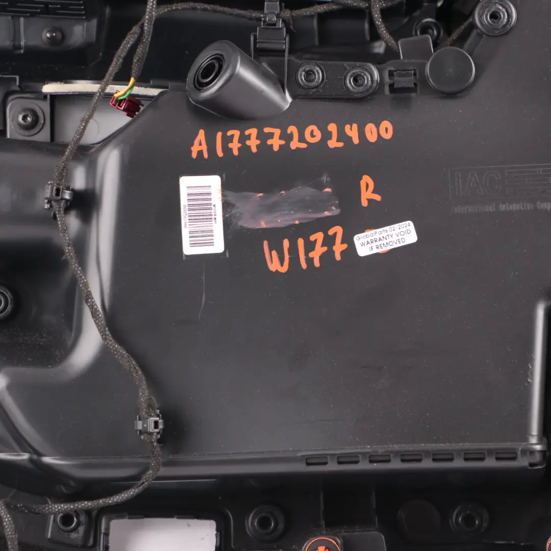 Front Door Card Mercedes W177 Right O/S Trim Panel Cover Leather Black - SKU A1777202400 - Part number A1777202400