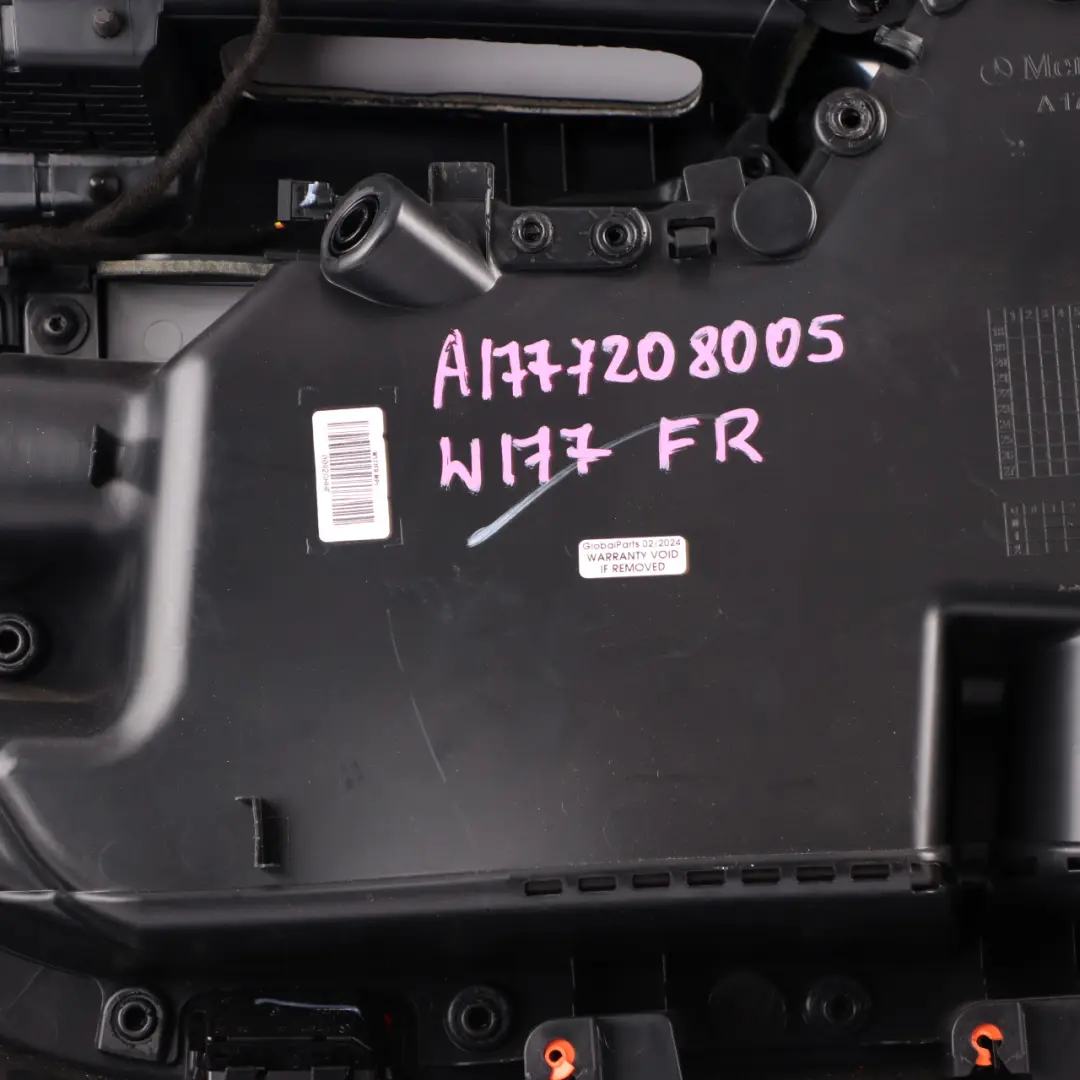 Front Door Card Mercedes W177 Right O/S Trim Panel Cover Microfiber Black to with Part number A1777208005 Front Door Card Mercedes W177 Right O/S Trim Panel Cover Microfiber Black - SKU A1777208005 - Part number A1777208005