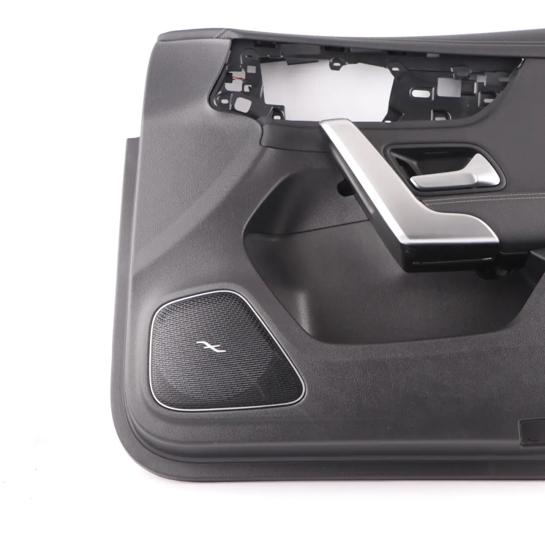 Scheda Porta Anteriore Destra Trim Panel Cover Finta Pelle Nera per Mercedes W177 con numero di parte A1777208405 Mercedes W177 Scheda Porta Anteriore Destra Trim Panel Cover Finta Pelle Nera - SKU A1777208405 - Numero di parte A1777208405