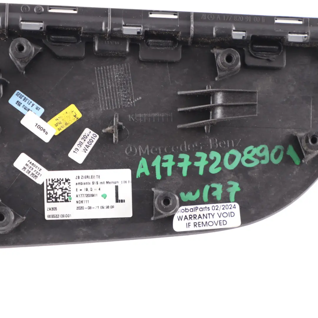 Embellecedor interruptor Mercedes W177 puerta delantera izquierda para con número de pieza A1777208901 Embellecedor interruptor Mercedes W177 puerta delantera izquierda - SKU A1777208901 - Número de pieza A1777208901