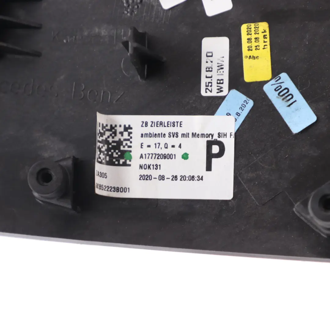 Mercedes W177 Siège Interrupteur Garniture Carte Porte Bande Avant Droite - SKU A1777209001 - Numéro de pièce A1777209001
