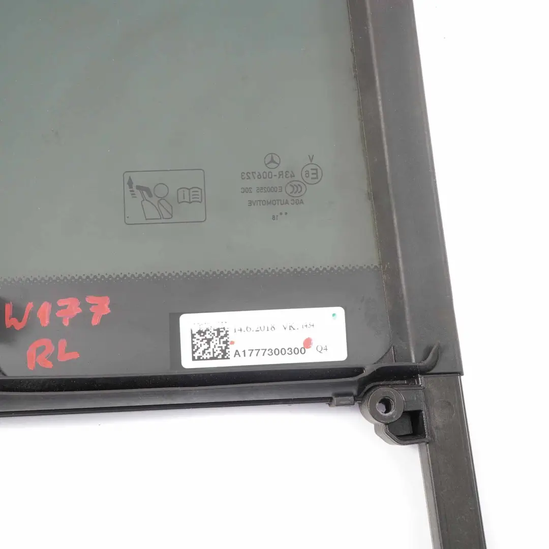 Mercedes W177 Window Glass Rear Left N/S Door Quarter Tinted AS3 - SKU A1777300300 - Part number A1777300300