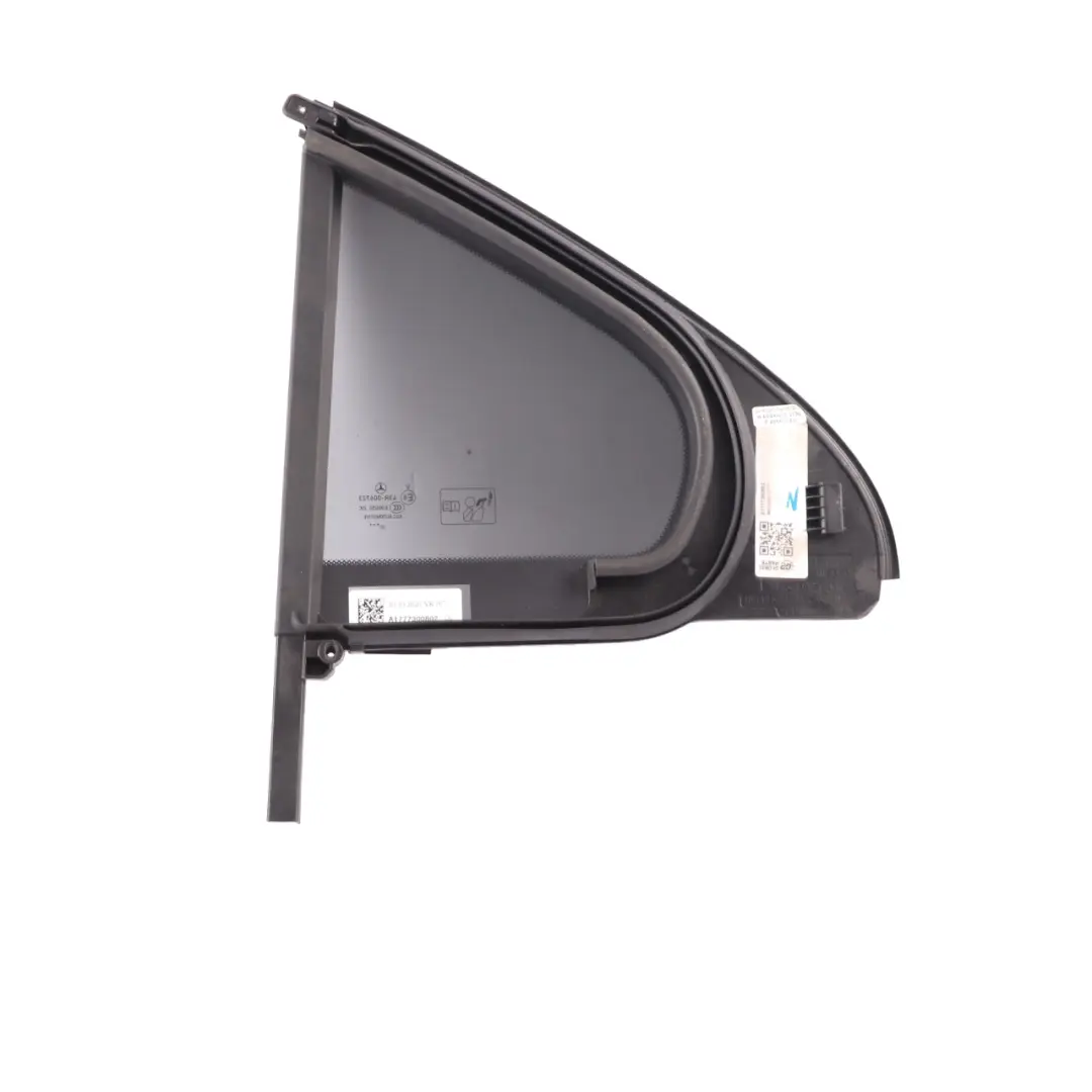 Vetro posteriore destro Lato Quartiere Nero AS3 per Mercedes V177 con numero di parte A1777300802 Mercedes V177 Vetro posteriore destro Lato Quartiere Nero AS3 - SKU A1777300802 - Numero di parte A1777300802