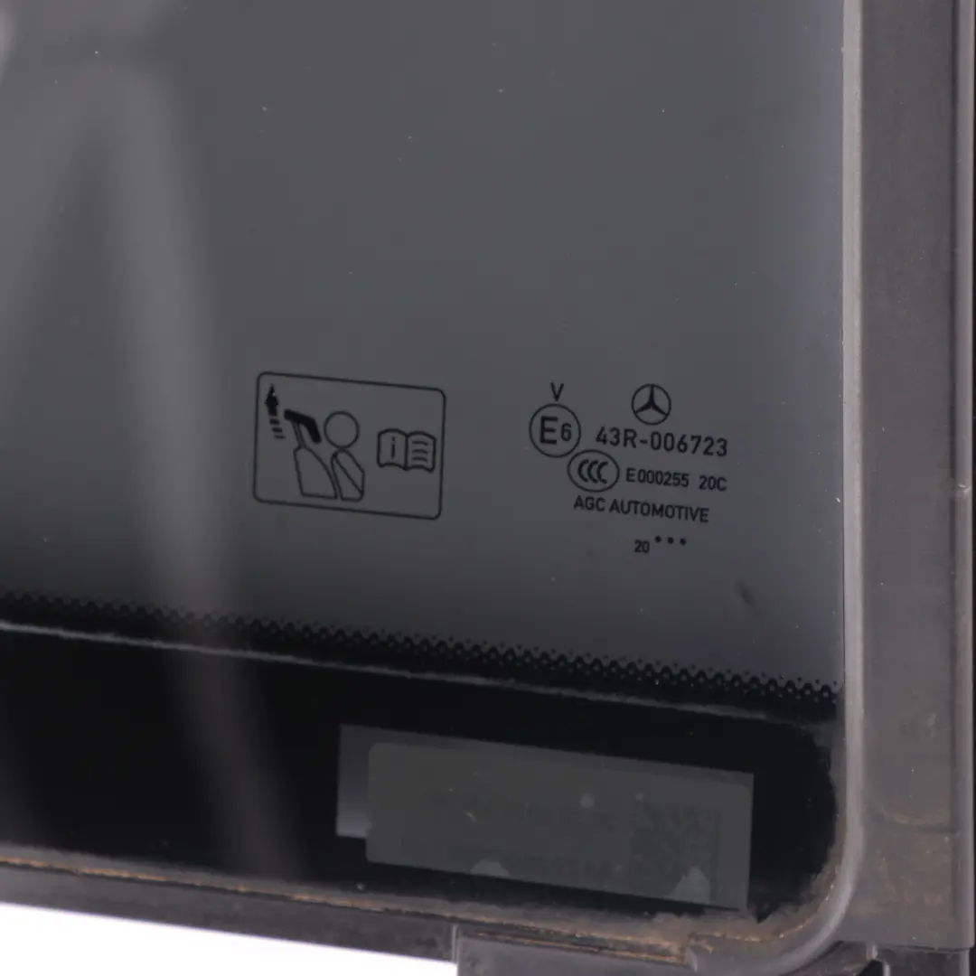 Window Glass Rear Right O/S Quarter Side Black AS3 to Mercedes V177 with Part number A1777300802 Mercedes V177 Window Glass Rear Right O/S Quarter Side Black AS3 - SKU A1777300802 - Part number A1777300802