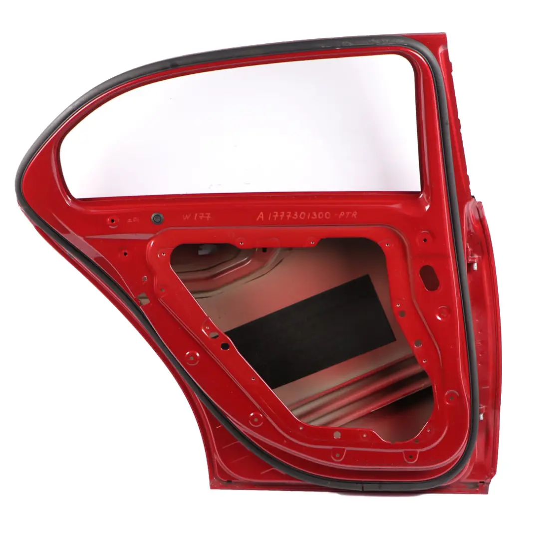 Door Rear Left N/S A-Class Patagonia Red Metallic - 993 to Mercedes W177 with Part number A1777301300 Mercedes W177 Door Rear Left N/S A-Class Patagonia Red Metallic - 993 - SKU A1777301300-PTR - Part number A1777301300