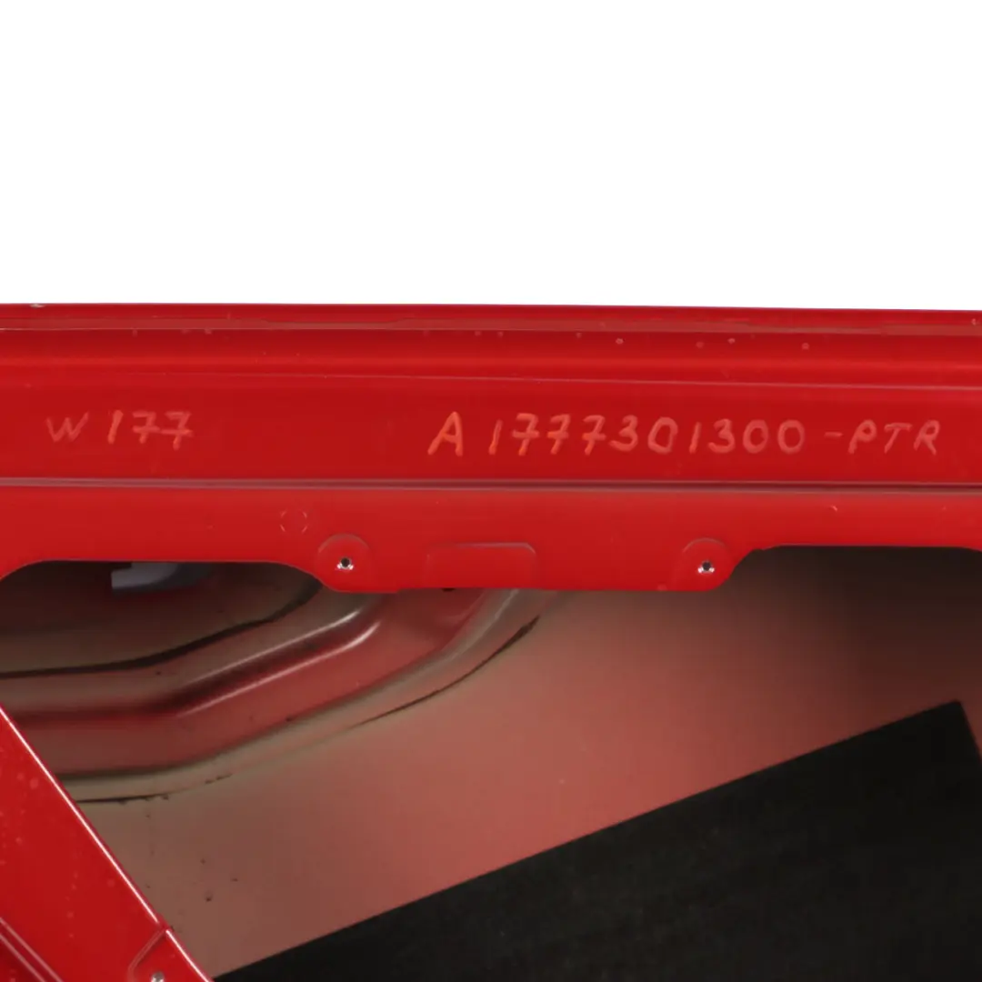 Door Rear Left N/S A-Class Patagonia Red Metallic - 993 to Mercedes W177 with Part number A1777301300 Mercedes W177 Door Rear Left N/S A-Class Patagonia Red Metallic - 993 - SKU A1777301300-PTR - Part number A1777301300