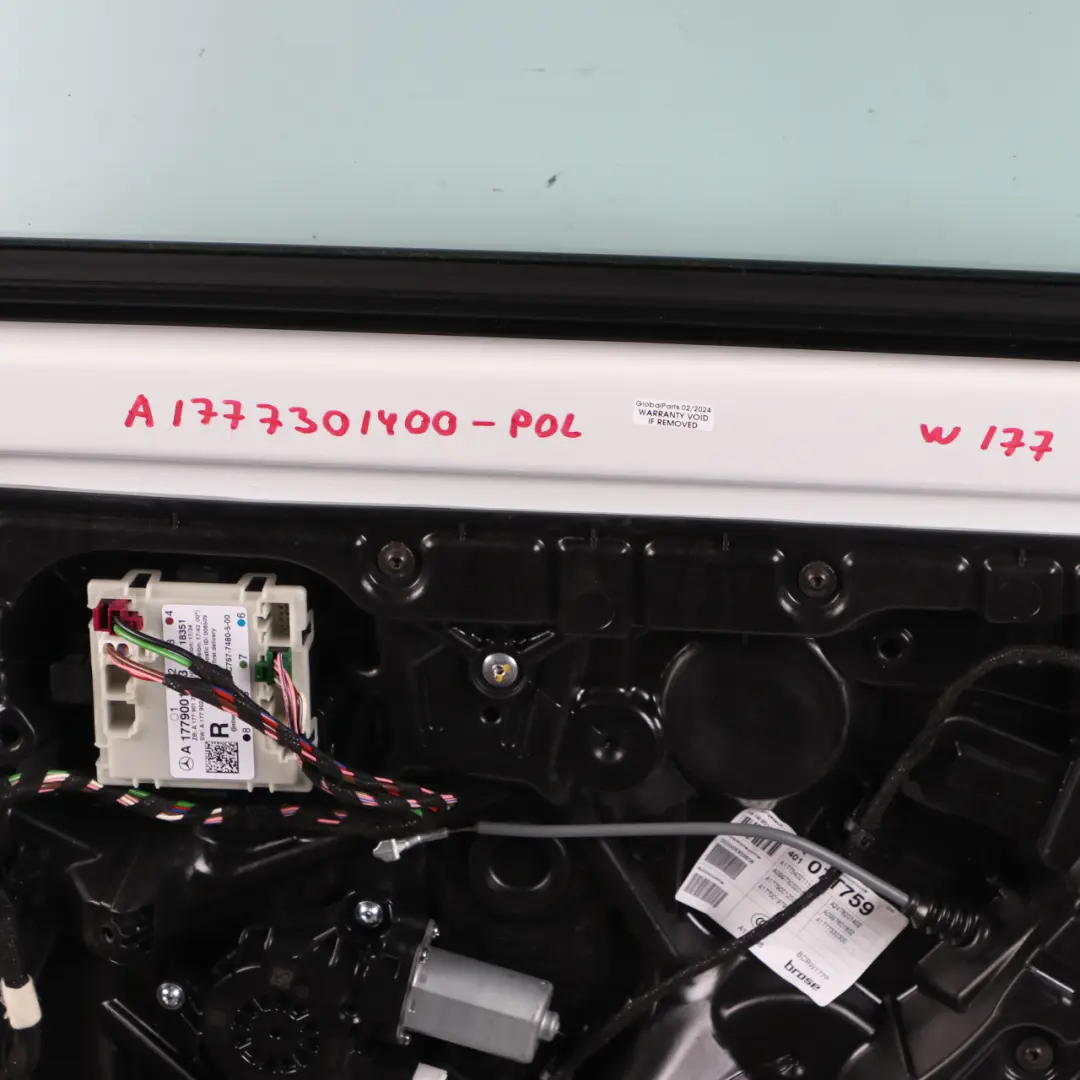Door Rear Right O/S A-Class Polar White - 149 to Mercedes W177 with Part number A1777301400 Mercedes W177 Door Rear Right O/S A-Class Polar White - 149 - SKU A1777301400-POL - Part number A1777301400