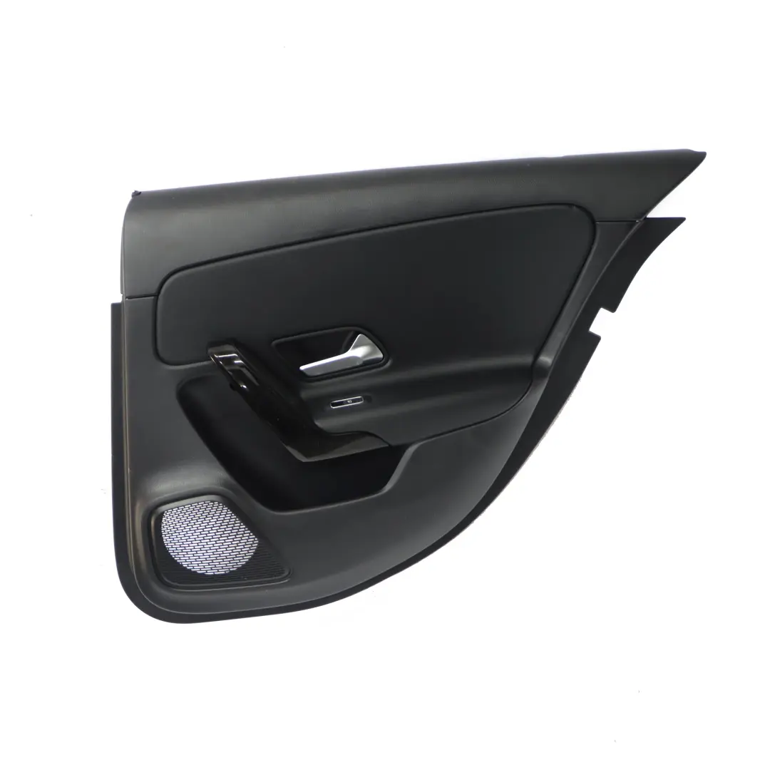 Boczek Panel Drzwi Prawy Tylny Czarna Skóra do Mercedes W177 o numerze A1777303200 Mercedes W177 Boczek Panel Drzwi Prawy Tylny Czarna Skóra - SKU A1777303200-1 - Numer Części A1777303200