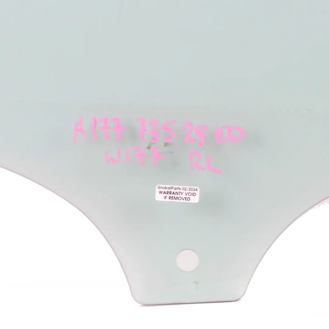 Window Glass Door Rear Left N/S Glazing AS2 to Mercedes W177 with Part number A1777352900 Mercedes W177 Window Glass Door Rear Left N/S Glazing AS2 - SKU A1777352900 - Part number A1777352900