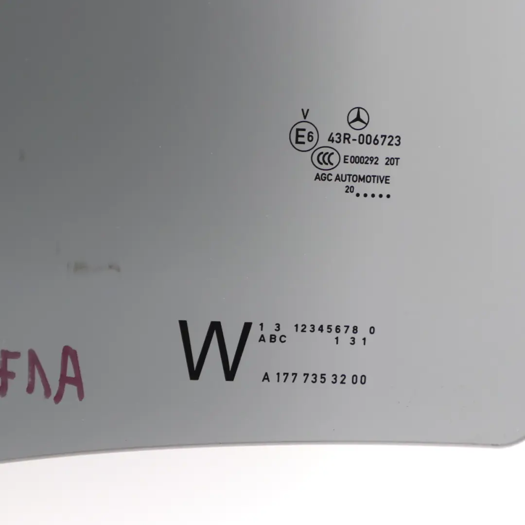 Mercedes W177 Fensterscheibe Hinten Rechts Türverglasung Getönt AS3 - SKU A1777353200 - Teilenummer A1777353200