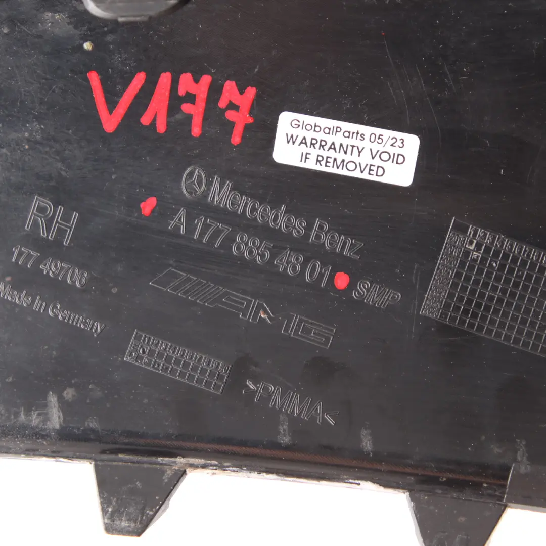 Mercedes W177 Saloon AMG Rear Bumper Trim Right O/S Side Cover Black - SKU A1778854801 - Part number A1778854801