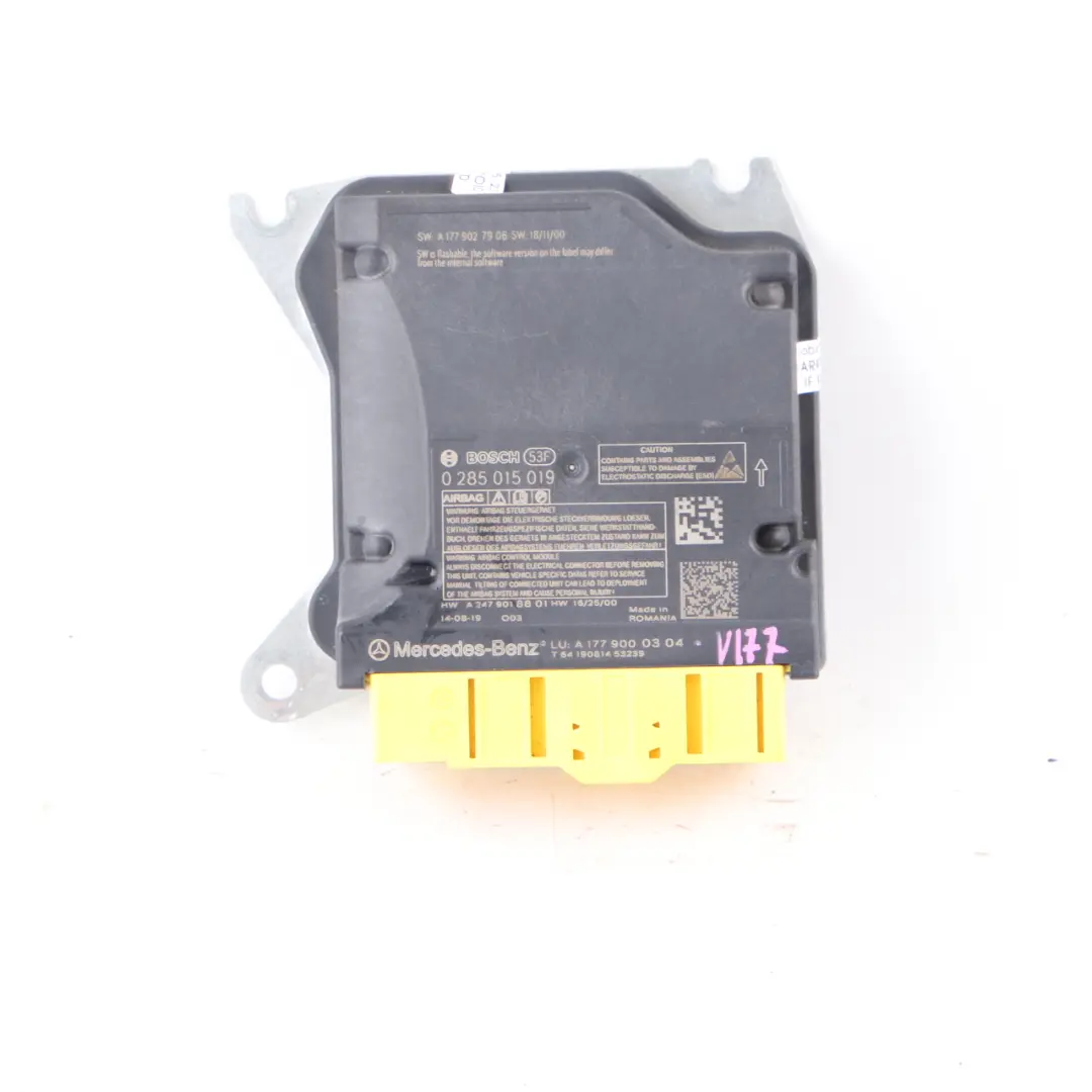 Airbag Modul SRS Steuergerät ECU für Mercedes V177 mit Teilenummer A1779000304 Mercedes V177 Airbag Modul SRS Steuergerät ECU - SKU A1779000304 - Teilenummer A1779000304