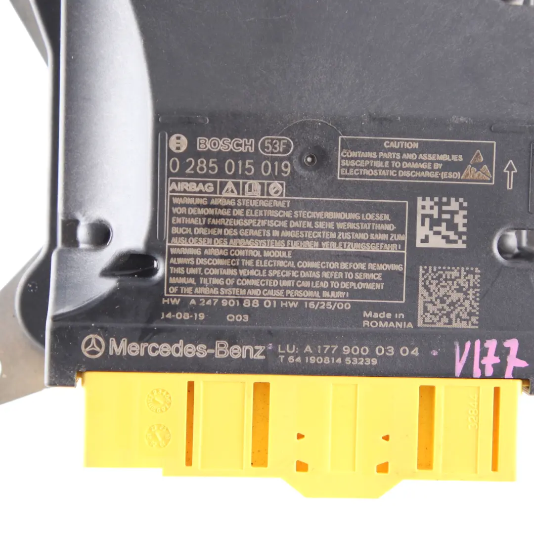 Mercedes V177 Módulo Airbag Unidad de Control SRS ECU - SKU A1779000304 - Número de pieza A1779000304