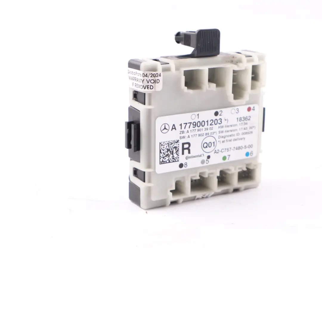 Módulo Control Puerta Trasera Izquierda Derecha para Mercedes W177 con número de pieza A1779001203 Mercedes W177 Módulo Control Puerta Trasera Izquierda Derecha - SKU A1779001203 - Número de pieza A1779001203