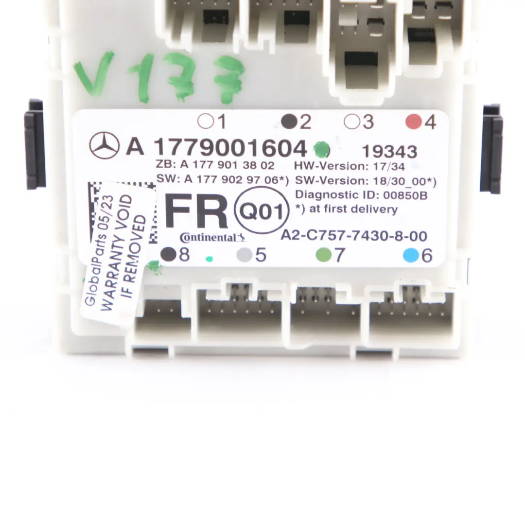 Modulo porta anteriore destra Unità di controllo per Mercedes W177 W247 con numero di parte A1779001604 Mercedes W177 W247 Modulo porta anteriore destra Unità di controllo - SKU A1779001604 - Numero di parte A1779001604