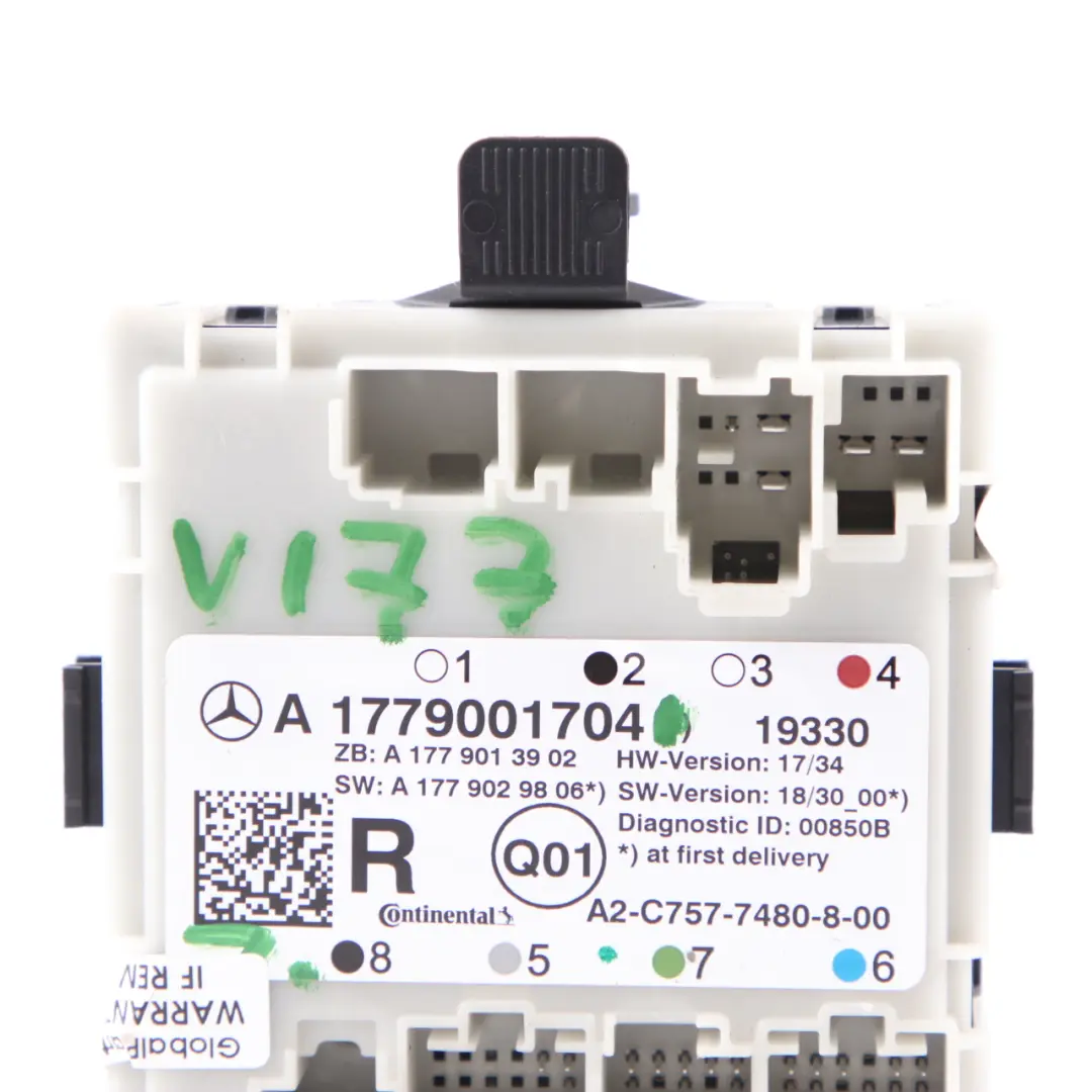 Modulo porta posteriore destra Unità di controllo per Mercedes V177 con numero di parte A1779001704 Mercedes V177 Modulo porta posteriore destra Unità di controllo - SKU A1779001704 - Numero di parte A1779001704