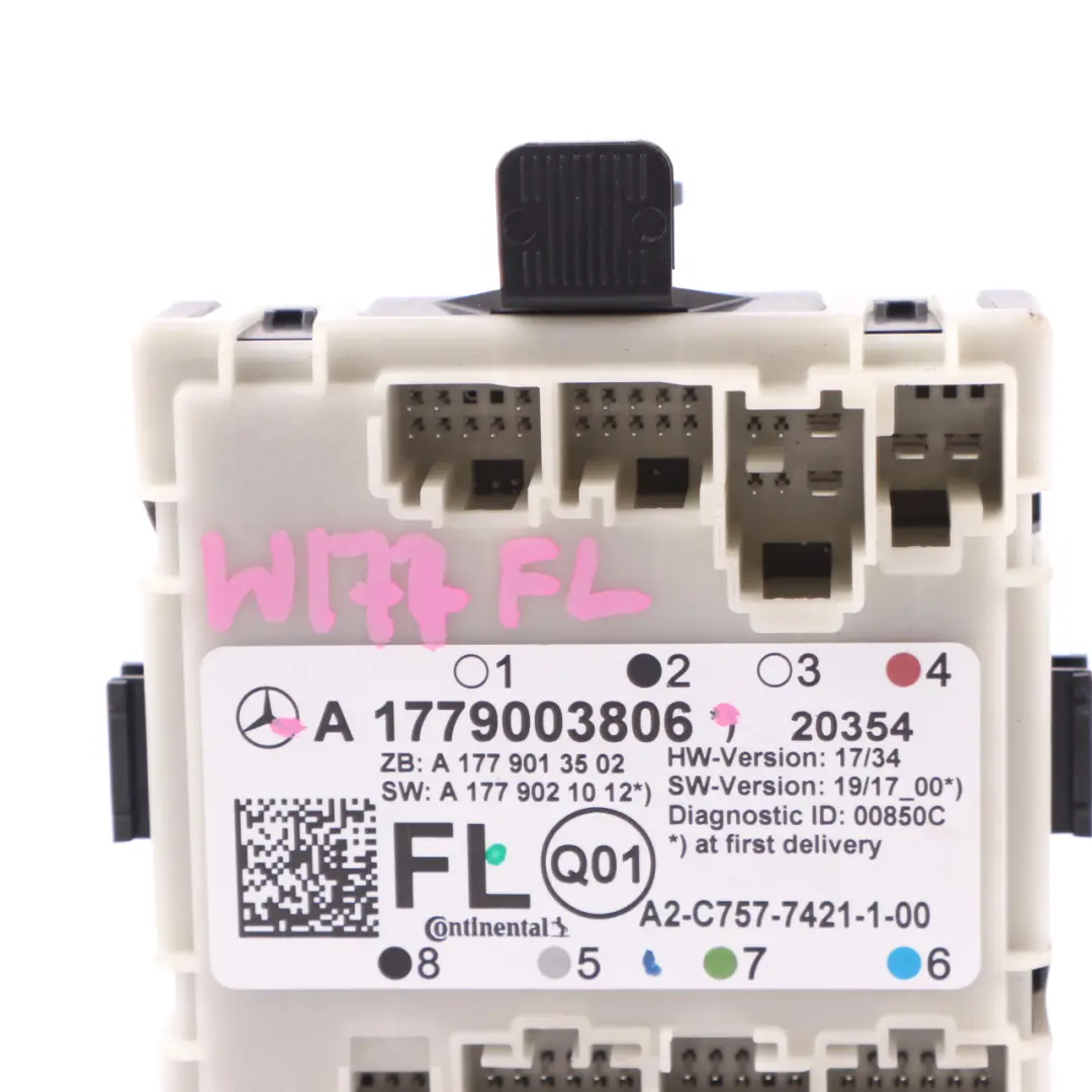 Módulo puerta control delantera izquierda para Mercedes C118 W177 W247 con número de pieza A1779003806 Mercedes C118 W177 W247 Módulo puerta control delantera izquierda - SKU A1779003806 - Número de pieza A1779003806