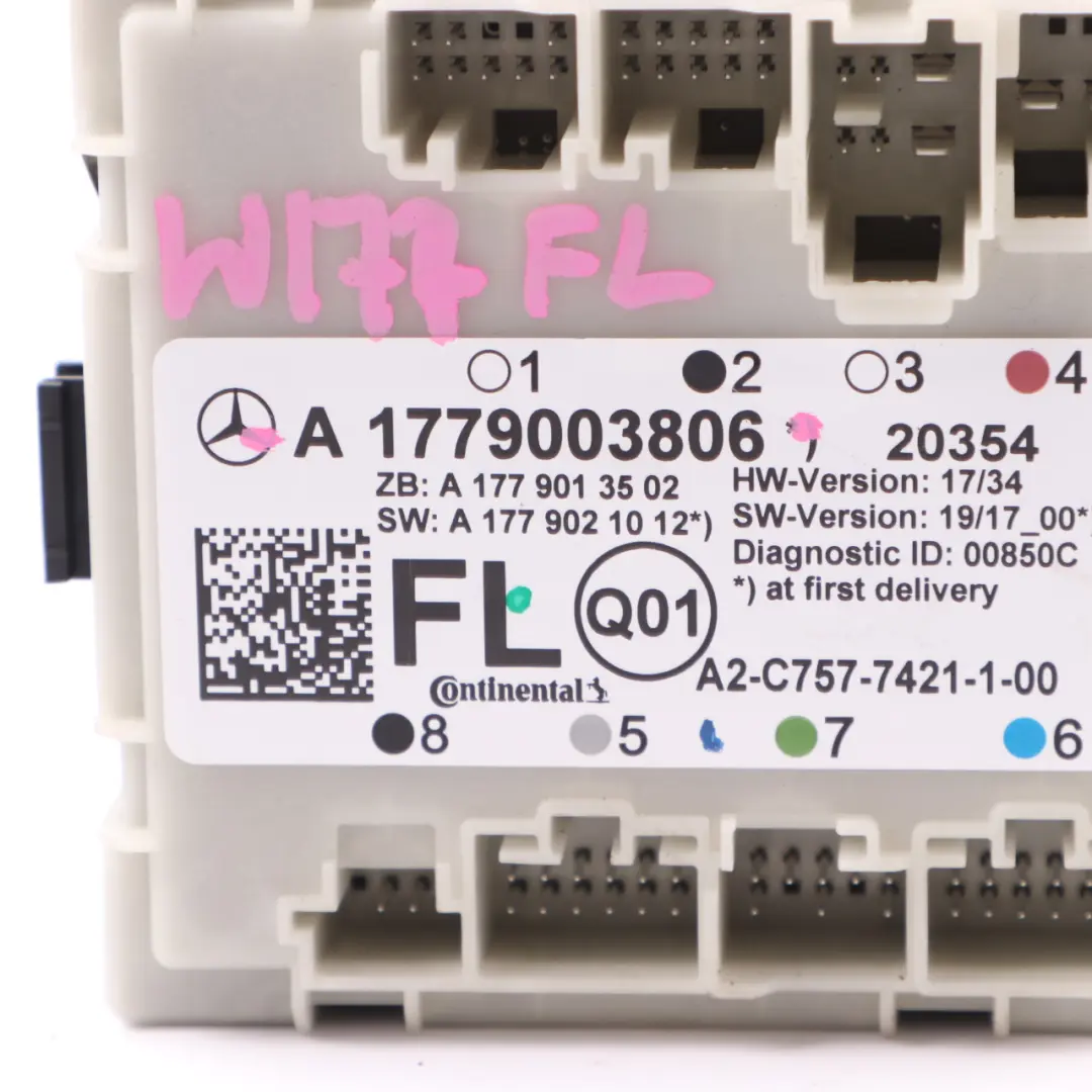 Moduł Sterownik Drzwi Lewy Przód do Mercedes C118 W177 W247 o numerze A1779003806 Mercedes C118 W177 W247 Moduł Sterownik Drzwi Lewy Przód - SKU A1779003806 - Numer Części A1779003806
