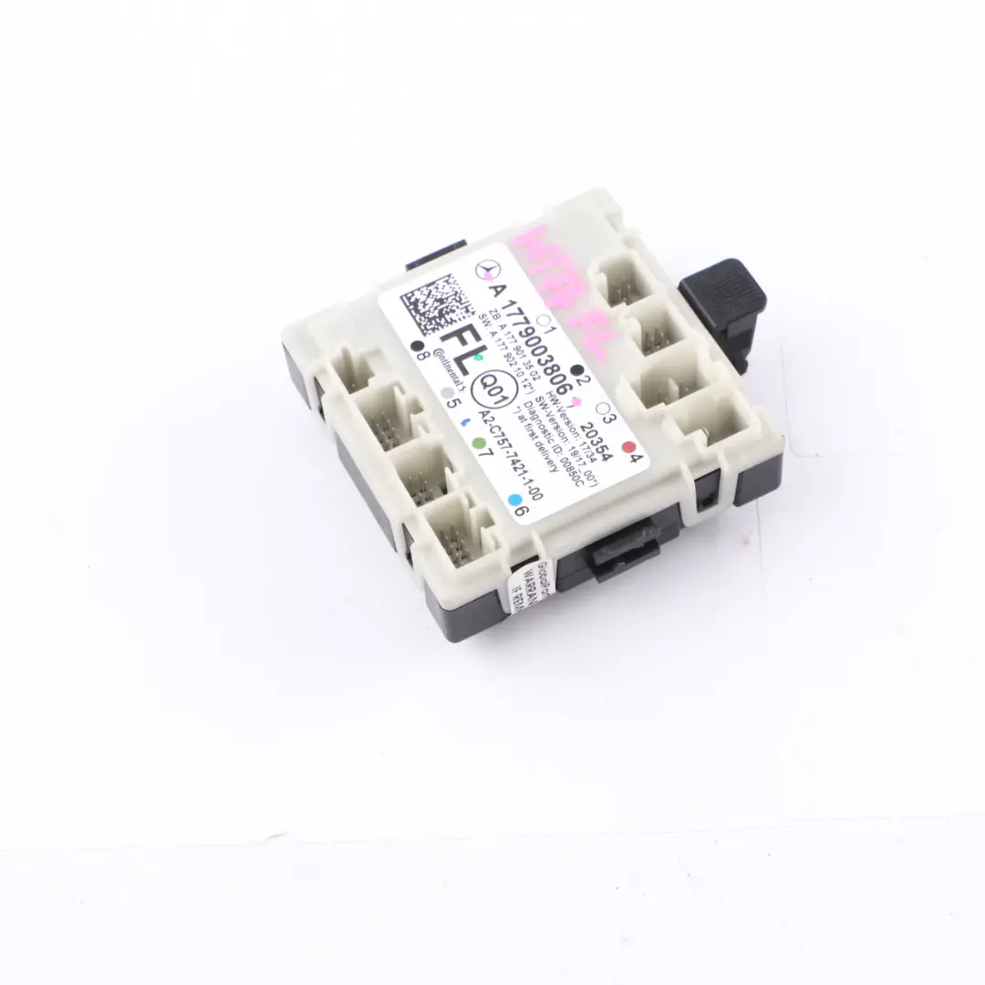 Módulo puerta control delantera izquierda para Mercedes C118 W177 W247 con número de pieza A1779003806 Mercedes C118 W177 W247 Módulo puerta control delantera izquierda - SKU A1779003806 - Número de pieza A1779003806