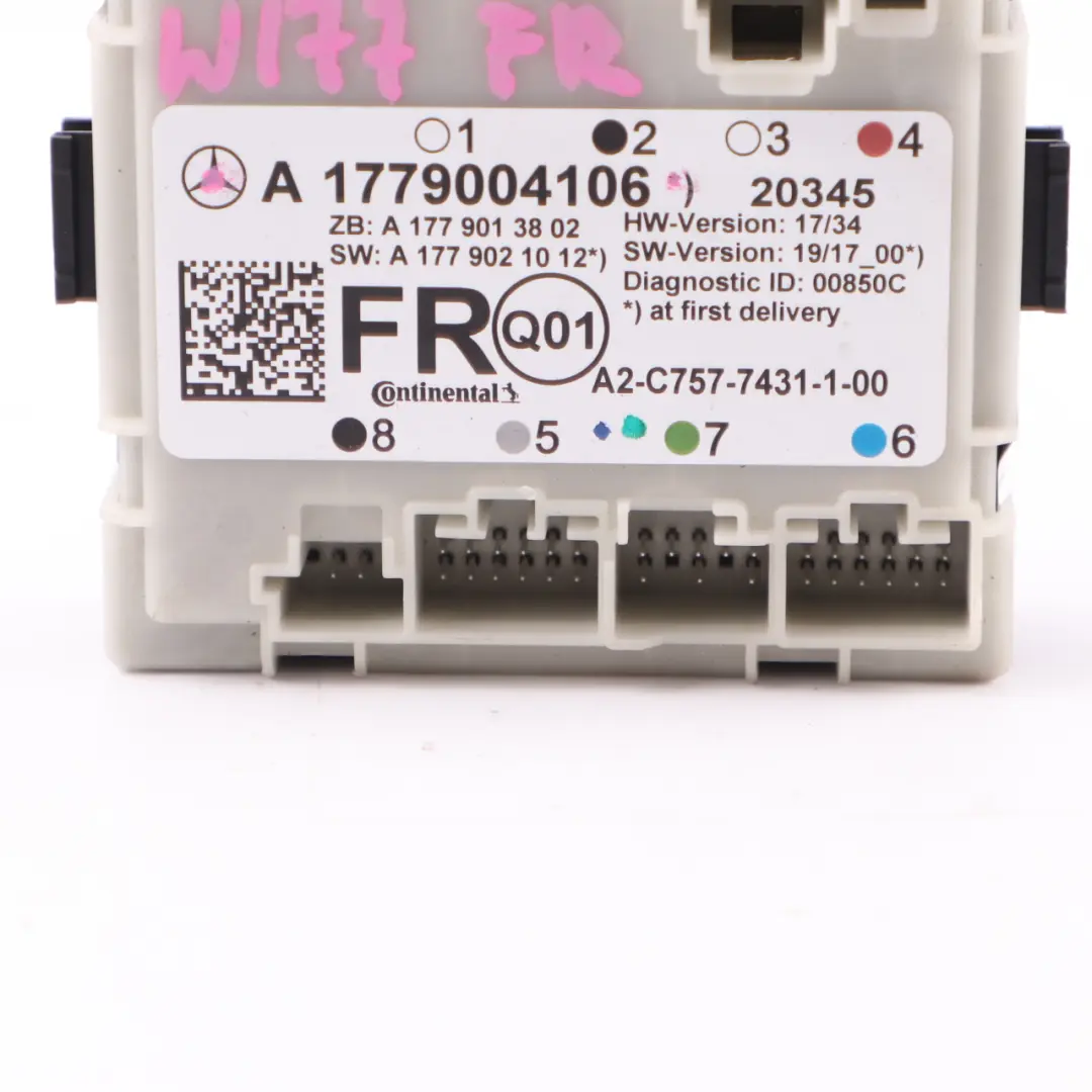 Modulo porta Unità controlo anteriore destra per Mercedes C118 W177 W247 con numero di parte A1779004106 Mercedes C118 W177 W247 Modulo porta Unità controlo anteriore destra - SKU A1779004106 - Numero di parte A1779004106