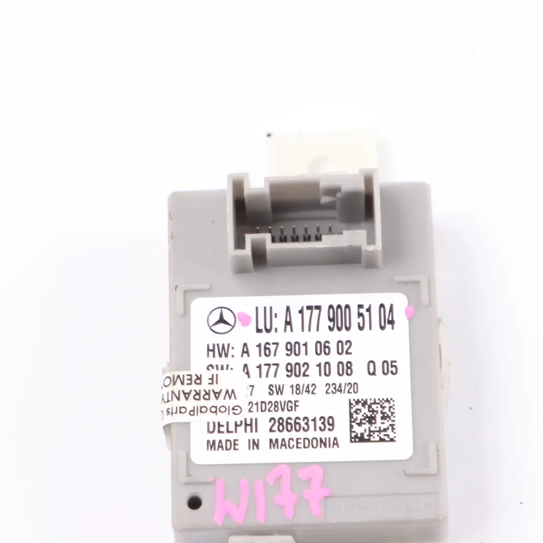 Módulo de Control Iluminación Ambiental ECU para Mercedes W177 con número de pieza A1779005104 Mercedes W177 Módulo de Control Iluminación Ambiental ECU - SKU A1779005104 - Número de pieza A1779005104