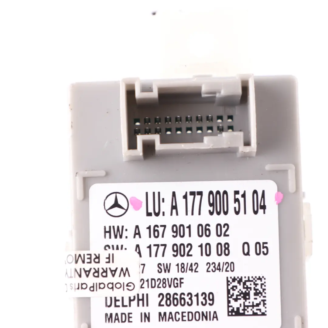 Módulo de Control Iluminación Ambiental ECU para Mercedes W177 con número de pieza A1779005104 Mercedes W177 Módulo de Control Iluminación Ambiental ECU - SKU A1779005104 - Número de pieza A1779005104
