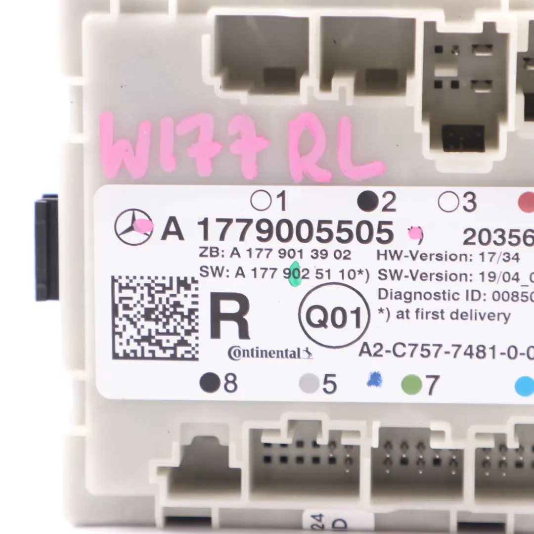 Door Module Mercedes W177 W247 Rear Left Right N/O/S Control Unit  - SKU A1779005505 - Part number A1779005505