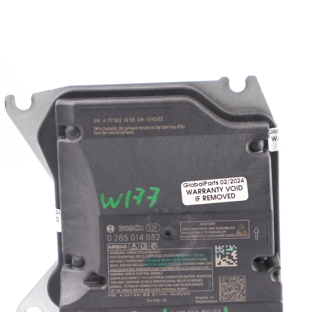 SRS Module Mercedes W177 Safety Belt Tensioner Airbag Control to with Part number A1779006003 SRS Module Mercedes W177 Safety Belt Tensioner Airbag Control - SKU A1779006003 - Part number A1779006003