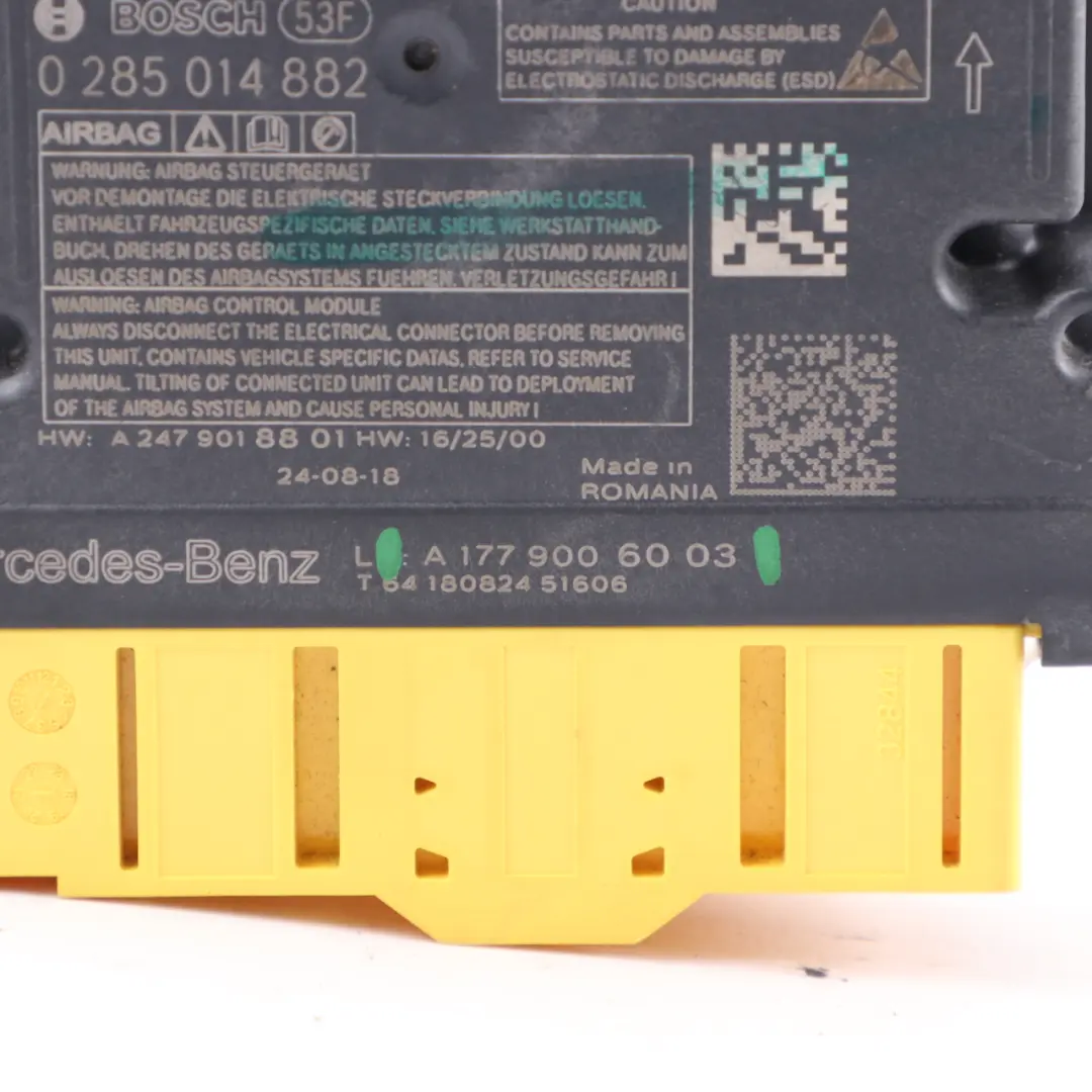 SRS Module Mercedes W177 Safety Belt Tensioner Airbag Control to with Part number A1779006003 SRS Module Mercedes W177 Safety Belt Tensioner Airbag Control - SKU A1779006003 - Part number A1779006003