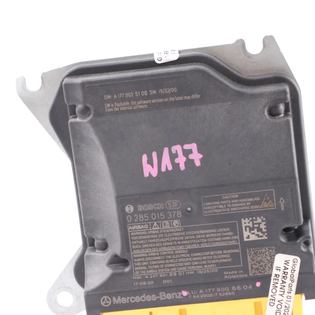 Module commande rétracteur Verrouillage de la ceinture d'airbag pour Mercedes W246 à propos du numéro de pièce A1779006604 Mercedes W246 Module commande rétracteur Verrouillage de la ceinture d'airbag - SKU A1779006604 - Numéro de pièce A1779006604