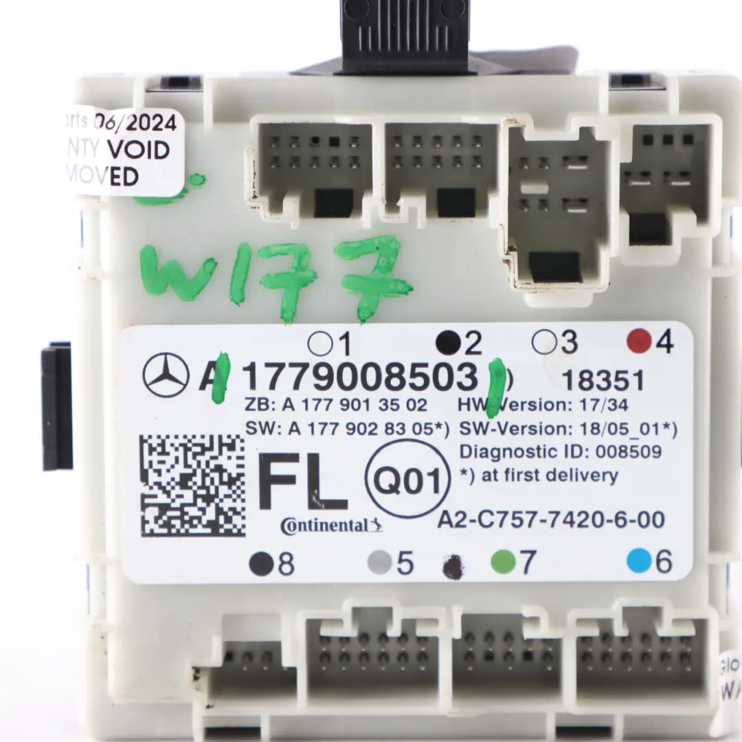 Class W177 Door Control Module Front Left to Mercedes A with Part number A1779008503 Mercedes A Class W177 Door Control Module Front Left - SKU A1779008503 - Part number A1779008503