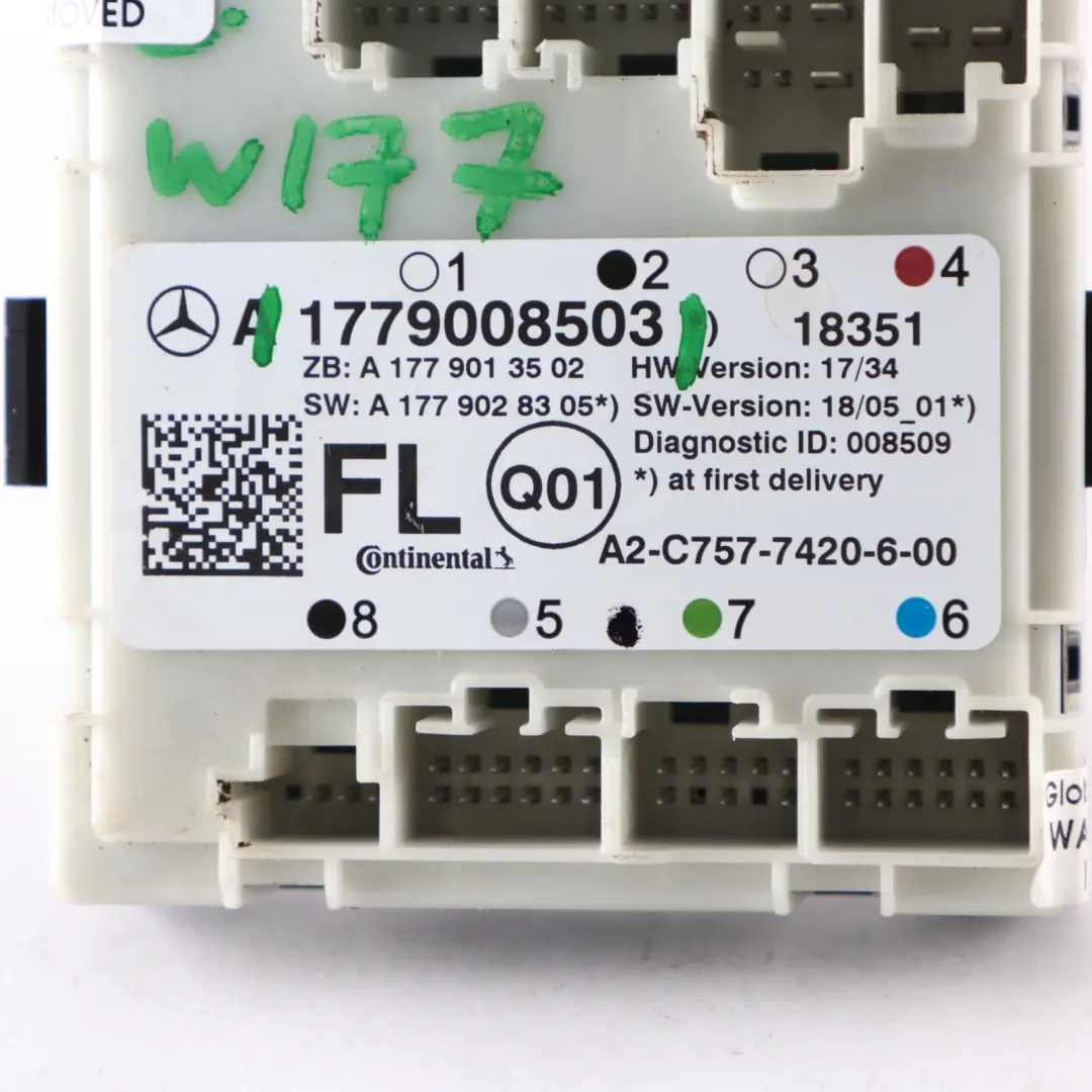 Class W177 Door Control Module Front Left to Mercedes A with Part number A1779008503 Mercedes A Class W177 Door Control Module Front Left - SKU A1779008503 - Part number A1779008503