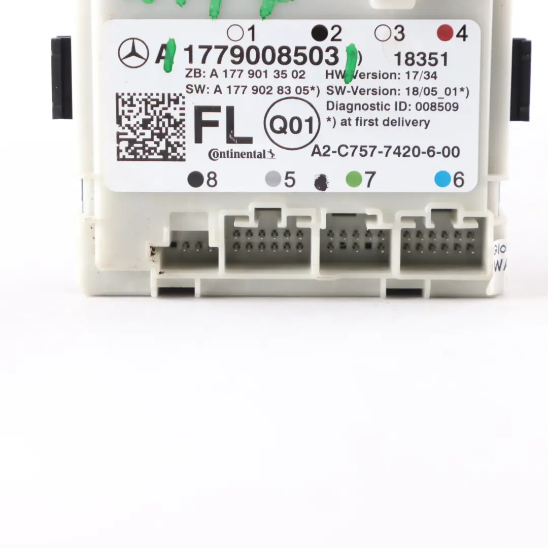 Class W177 Door Control Module Front Left to Mercedes A with Part number A1779008503 Mercedes A Class W177 Door Control Module Front Left - SKU A1779008503 - Part number A1779008503