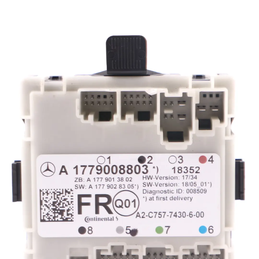 Door Control Module ECU Front Right O/S to Mercedes W177 with Part number A1779008803 Mercedes W177 Door Control Module ECU Front Right O/S - SKU A1779008803 - Part number A1779008803
