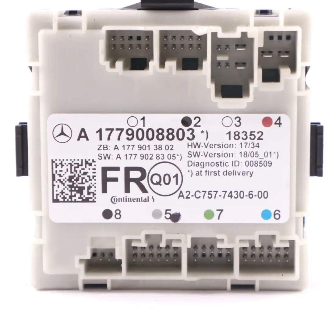 Door Control Module ECU Front Right O/S to Mercedes W177 with Part number A1779008803 Mercedes W177 Door Control Module ECU Front Right O/S - SKU A1779008803 - Part number A1779008803